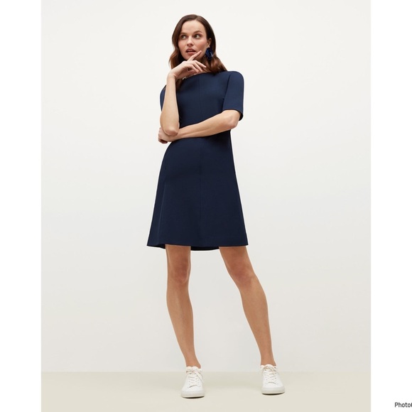 M.M LAFLEUR The Emily Dress - WonderTex Navy Blue Stretchy Formal Dress Size 14 - Picture 1 of 11